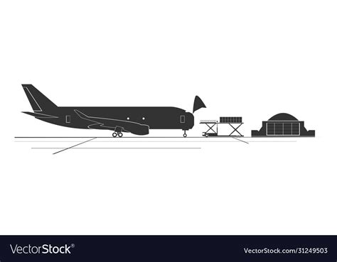 Cargo Plane Loading Royalty Free Vector Image Vectorstock