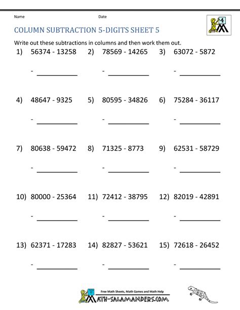 Digit Subtraction Worksheets 5348 Hot Sex Picture