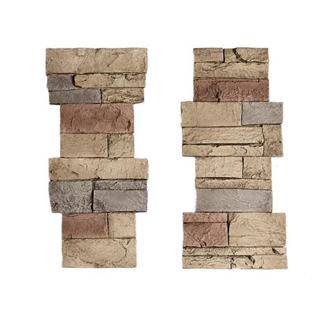 Genstone Stacked Stone 11 25 In X 24 In Desert Sunrise Faux Pillar Panel Siding G2dspp The