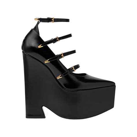 Versace Tempest Leather Platform Pumps Gem