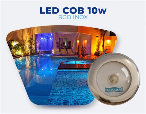 LUMINÁRIA LED COB 10W RGB INOX 316 SODRAMAR