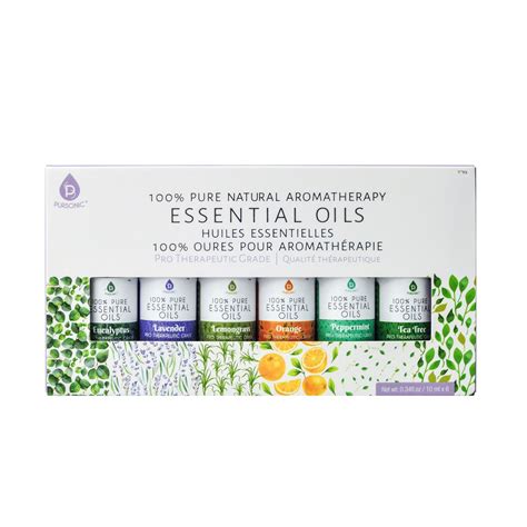 6 Pack Of 100 Pure Essential Aromatherapy Oils Pursonic