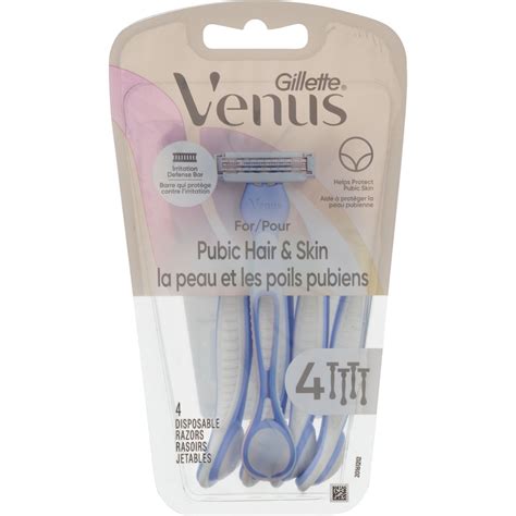 Gillette Venus Pubic Hair & Skin Disposable Razors, 4 CT