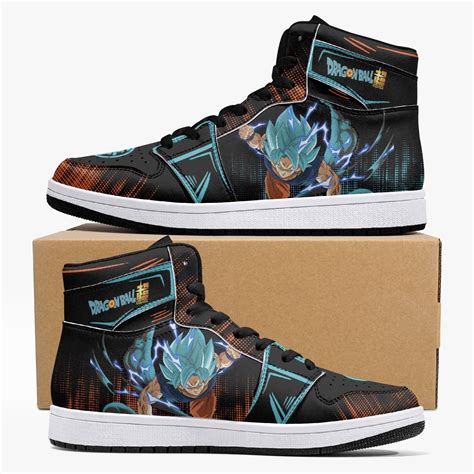 Goku Blue Dragon Ball Super Mid Basketball Shoes Animebape