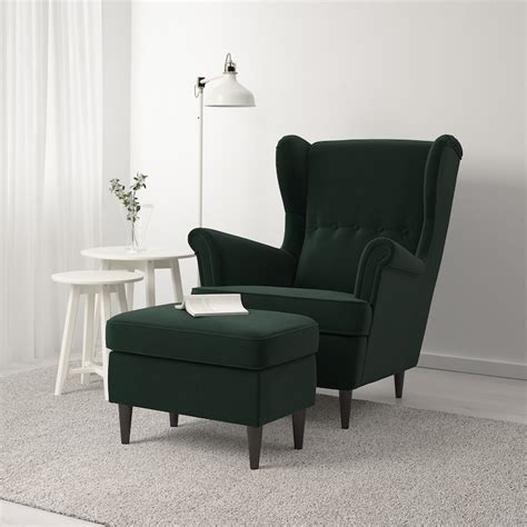 STRANDMON ottoman, Djuparp dark green - IKEA