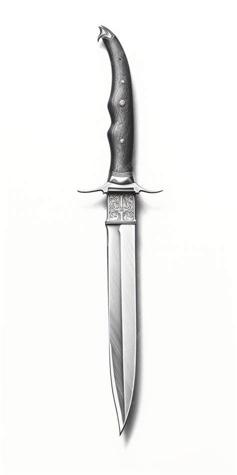 Premium AI Image | Ultra Realistic Knife Drawing By James Chow In Black ...