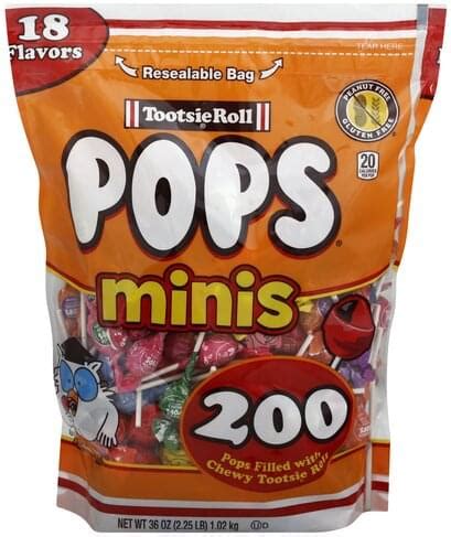 Pops 18 Flavors, Minis Pops - 200 ea, Nutrition Information | Innit