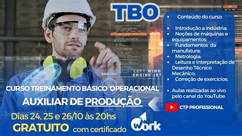 Curso Tbo Pprodu O Treinamento B Sico Operacional Auxiliar De