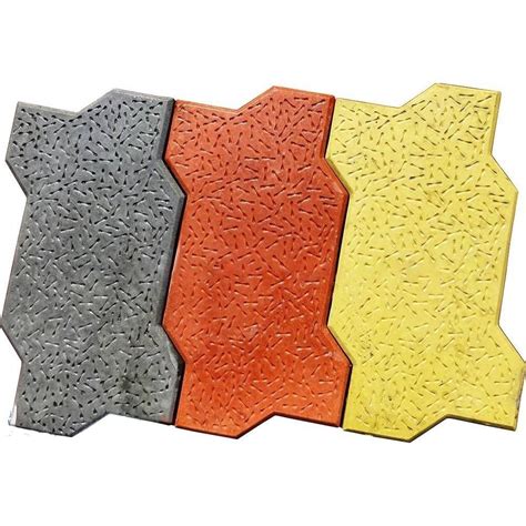 Concrete Red Grey And Yellow Zig Zag Paver Block For Floor Dimensions