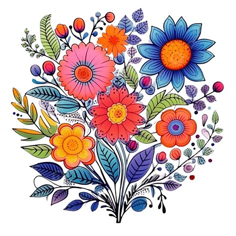 Flower Drawing Designs With Colours | Best Flower Site