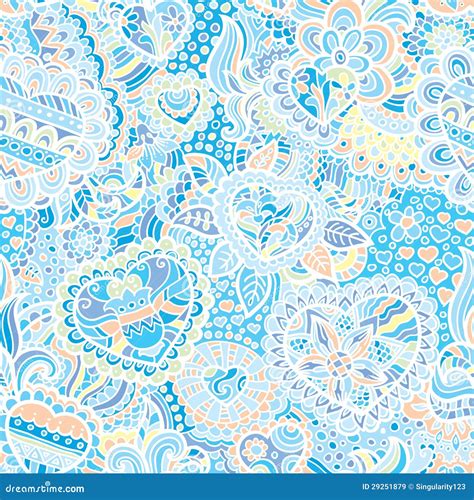 Papel De Parede Sem Emenda Do Doodle Ilustração do Vetor Ilustração