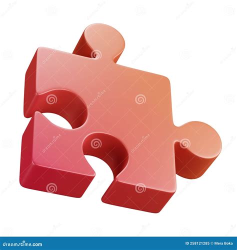 A 3D Cartoon Icon or Emblem of a Puzzle Piece or Missing Piece of a ...