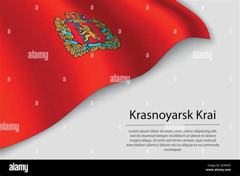 Wave Flag Of Krasnoyarsk Krai Is A Region Of Russia Banner Or Ribbon