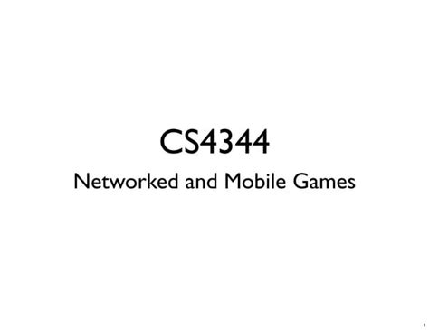 CS4344 Lecture 1: Introduction | PPT
