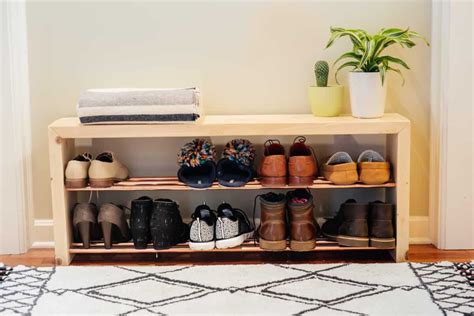 30 Diy Shoe Rack Ideas To Organize Your Space Bench With Shoe Storage