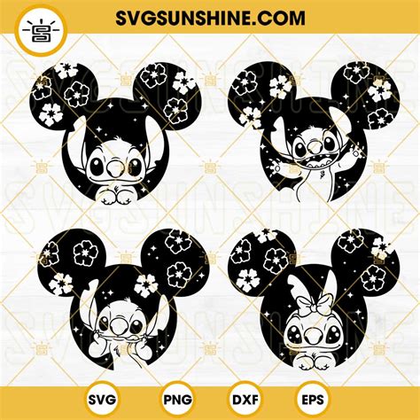 Stitch And Angel Mickey Ears Svg Bundle Lilo And Stitch Svg Disney