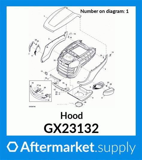 GX23132 Hood Fits John Deere Price 50 To 148 48