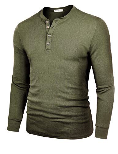 Reviews For Derminpro Men S Henley Cotton Casual Short Long Sleeve