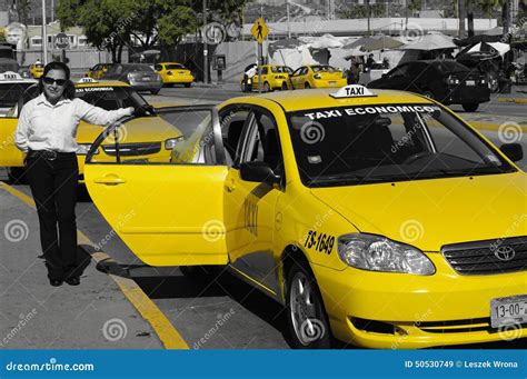 Yellow Cab Taxi Driver at Tijuana-USA Border Editorial Stock Image ...