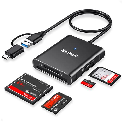 SD Card Reader Beikell 4 In 1 USB C USB 3 0 Card Reader Adapter 4