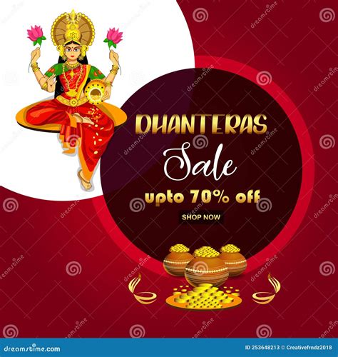 Dhanteras Discount Offer Sale Banner Design Indian Festival Stock