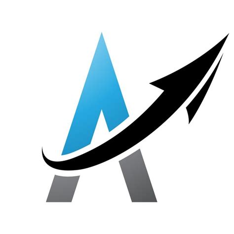 Premium Vector Blue And Black Futuristic Letter A Icon With An Arrow