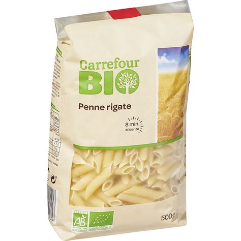 Pâtes penne rigate Bio CARREFOUR BIO le paquet de 500g à Prix Carrefour