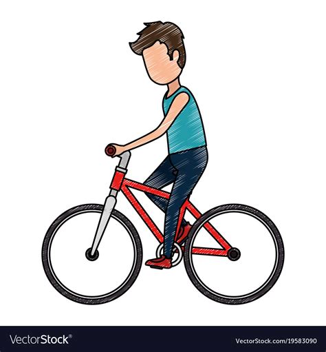 Man Riding Bicycle Avatar Character Royalty Free Vector