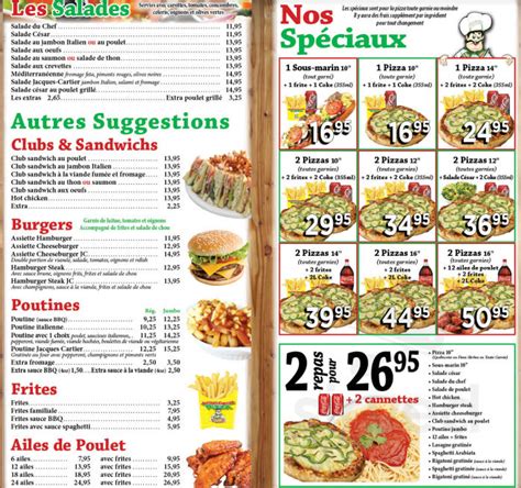 Jacques Cartier Pizza Longueuil Menu In Longueuil Quebec Canada