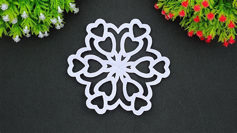 How To Make Paper Heart Snowflakes For Valentine Day Snowflake Cutting Ideas For Valentines