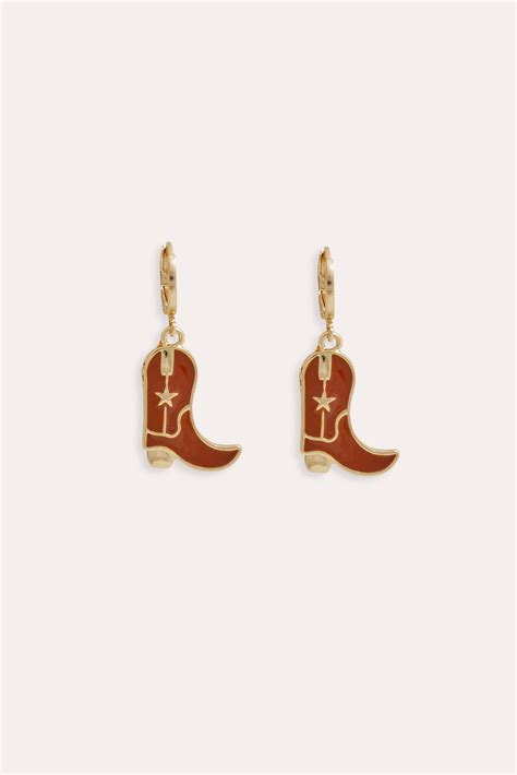 Petit Moments Yee Haw Earrings In Brown Fashionpass