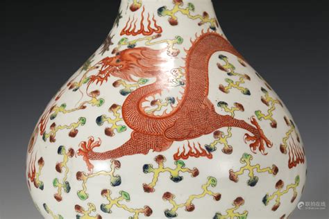 Bidlive A Chinese Iron Red Glaze Famille Rose Porcelain Vase