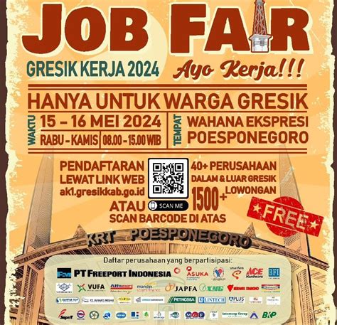 Pemkab Gresik Gelar Job Fair 15 16 Mei Ada Ribuan Lowongan Wajib