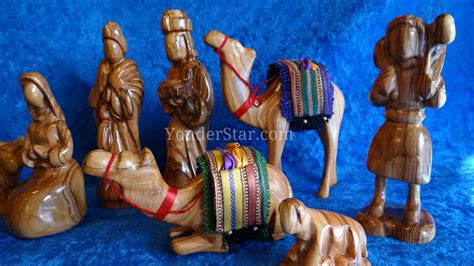 Olive Wood Nativity Set Handmade In Jordan Yonder Star Christmas