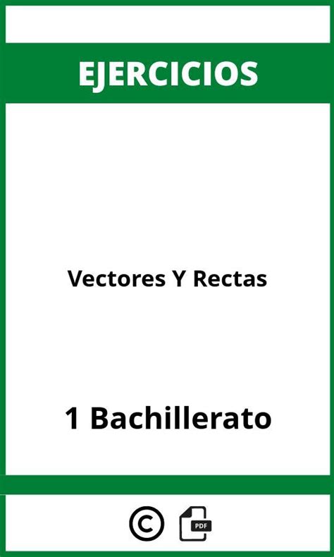 Ejercicios Vectores Y Rectas 1 Bachillerato Pdf