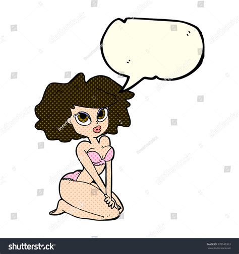 Cartoon Woman Wearing Bikini Speech Bubble Stock Vector Royalty Free Shutterstock