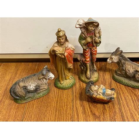 8 Vintage Nativity set Figures/Animals Hand Painted... - Depop