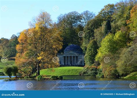 Pantheon at Stourhead Gardens in Autumn, Wiltshire Stock Image - Image ...