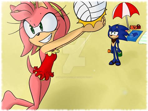 AT Beach Babe By SherryBlossom Sonic And Amy Amy The Hedgehog