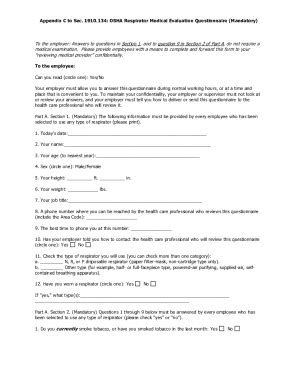 Fillable Online RPP Appendix C Medical Clearance Questionnaire Fax