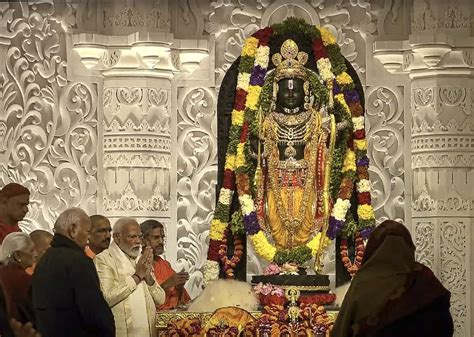 Ram Temple Consecration Pm Modi Performs Rituals Alongside Rss Chief