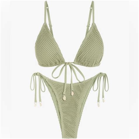 Swim Newa Green Crochet Bikini Set Poshmark
