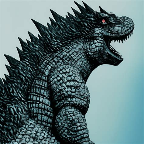 Een Digitale Afbeelding Van Godzilla Cartoon Painting Hyper