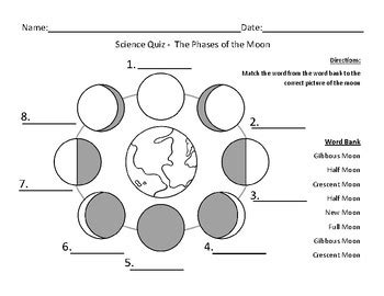 Phases Of Moon Worksheet Grade