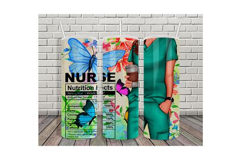 Oz Tumbler Floral Nurse Graphic By Ratipornkungdent Creative Fabrica