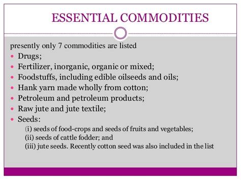 Essential Commodity Act Ppt