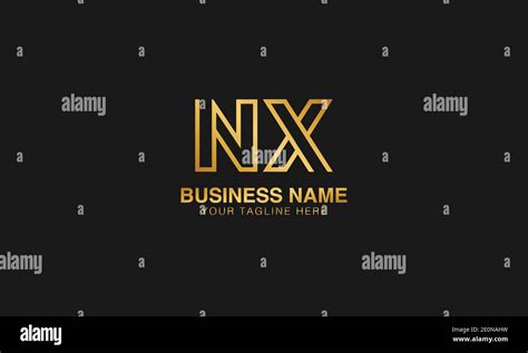 Nx N X Initial Based Letter Typography Logo Design Vector Stock Vector