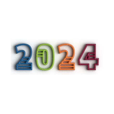 3d New Year 2024 Number Logo Illustration Vector 3d 2024 2024 Designs