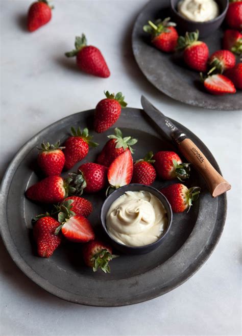 Strawberries Dipped In Melted White Chocolate Drizzle And Dip