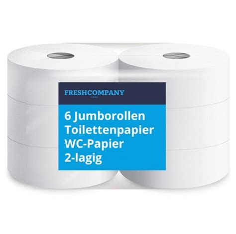 6 Jumbo Maxi Rollen Toilettenpapier WC Papier Jumborollen